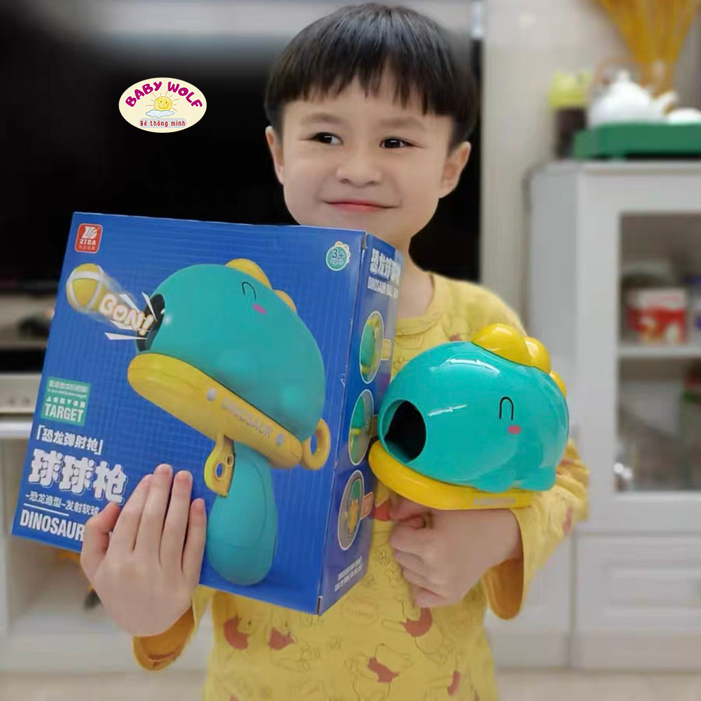 Bộ đồ chơi bắn bóng dính, khủng long bắn bóng kèm bảng phi tiêu tăng tập trung cho bé_SP21