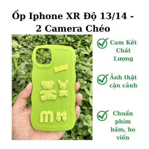 Ốp Lưng Điện Thoại Iphone, Ốp Dành Cho Máy XR Đã Độ Lên Vỏ 13/ 14 [2 camera chéo]