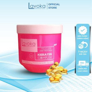 Kem ủ tóc,Xả tóc Lavoka Keratin Complex hấp ủ phục hồi tóc siêu mềm mượt 1000ml_chính hãng