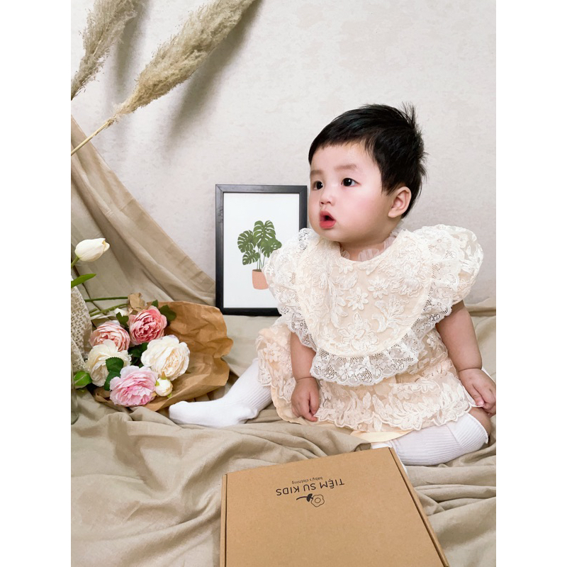 Yếm ren nhiều kiểu dáng phối đồ váy áo cho bé gái Tiệm Su Kids