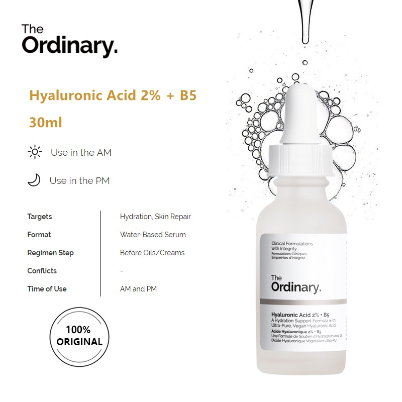 Serum The Ordinary Hyaluronic Acid 2% + B5  Phục Hồi Và Dưỡng Ẩm Căng Bóng Da 30ml