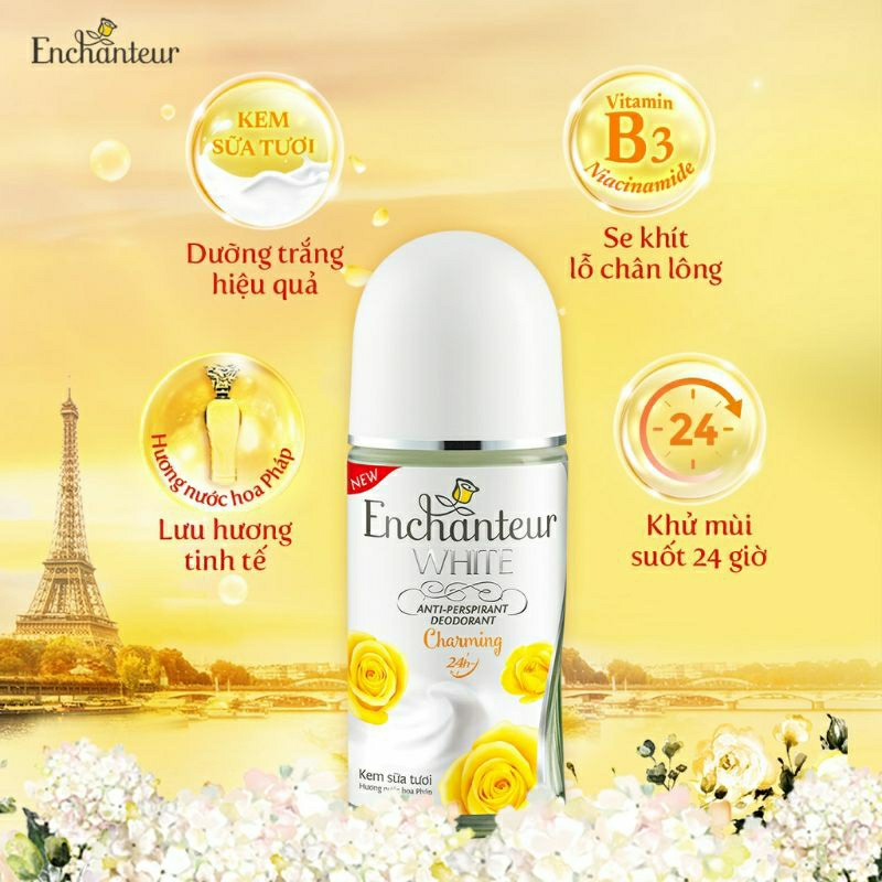 Lăn khử mùi trắng da Enchanteur hương Charming 50ml