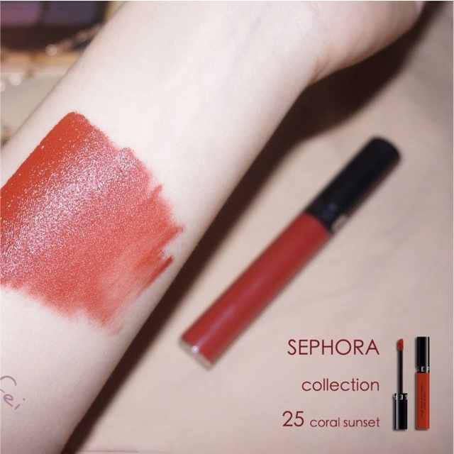 Son kem SEPHORA Cream Lip Stain màu 25 Coral Sunset