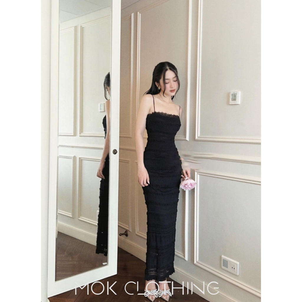 Đầm Váy Nữ Hai Dây Viền Ren Dáng Dài Ôm Body Phong Cách Sang Chảnh Siêu Tông Dáng Đi Tiệc Đi Chơi Hàng Thiết Kế Cao Cấp