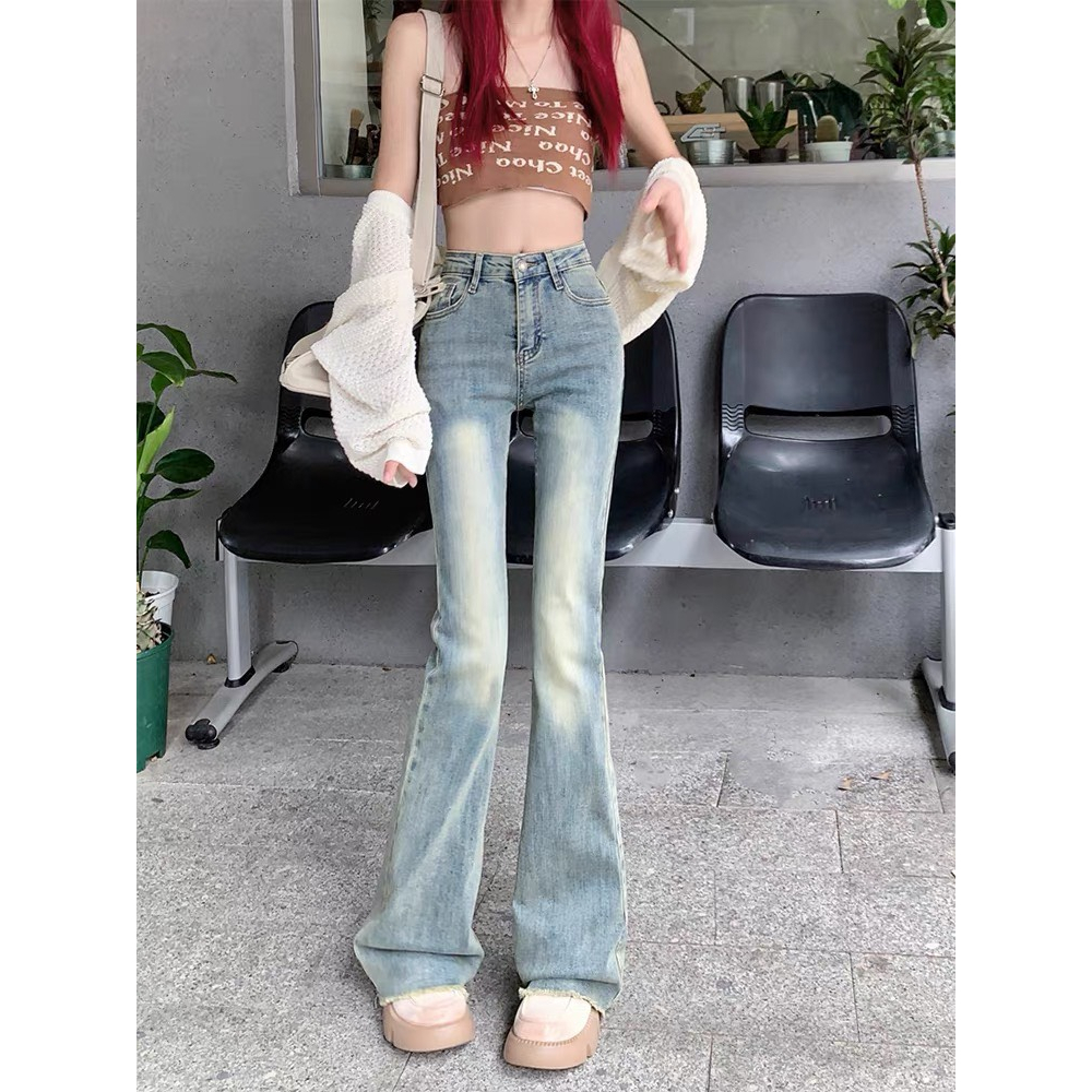 Quần jeans loe retro , Quần bò ống loe retro mỏng nhẹ dành cho mua hè Trend 2023 MS 02