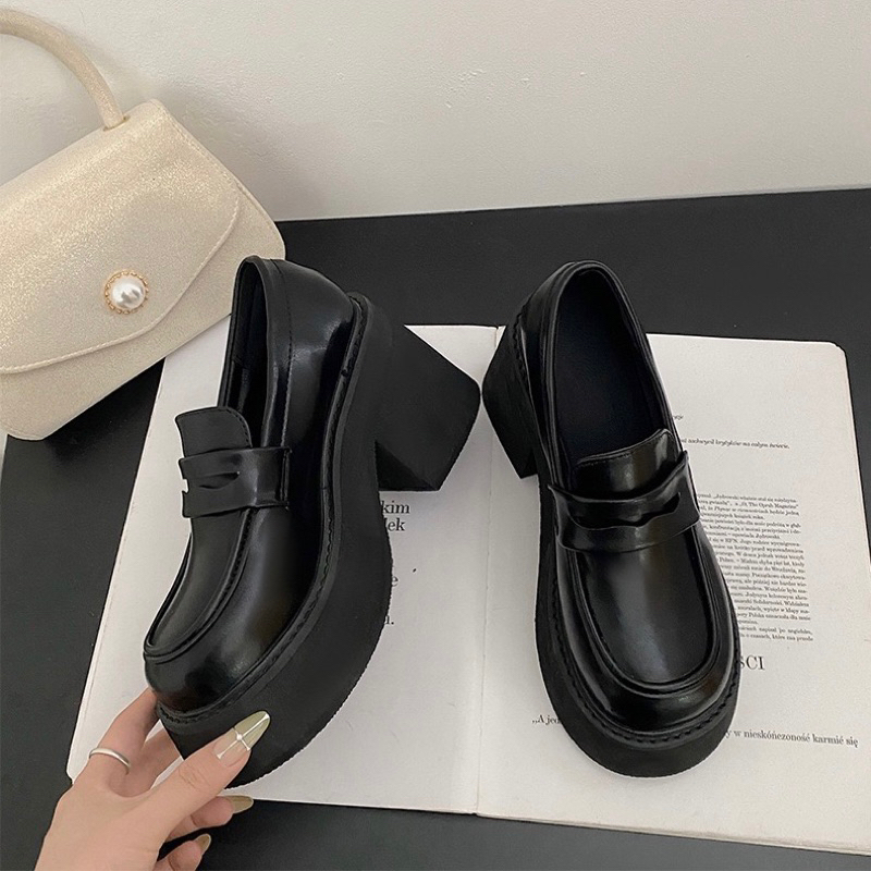 GIÀY LƯỜI O51 ĐẾ CAO 7CM PHONG CÁCH RETRO