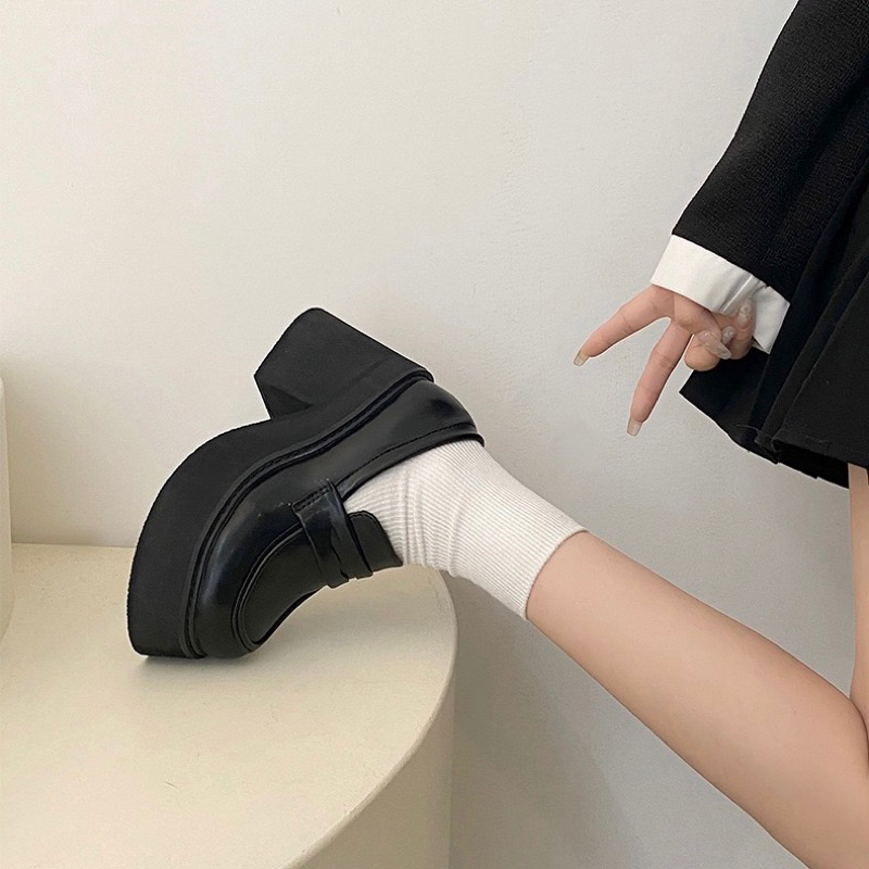 GIÀY LƯỜI O51 ĐẾ CAO 7CM PHONG CÁCH RETRO