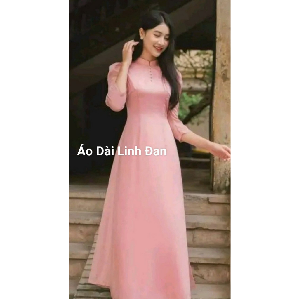 Áo dài 4 tà tơ óng tay phồng đính ngọc, siêu xinh đủ màu, áo dài cách tân tết 2024 - Áo Dài Linh Đan