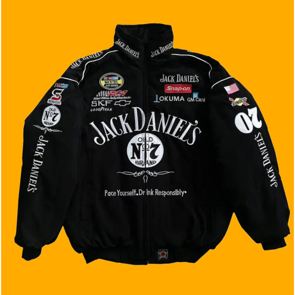 Áo khoác JackDaniels Racing Jacket 3 Lớp thêu có lót bông Hàng có sẳn