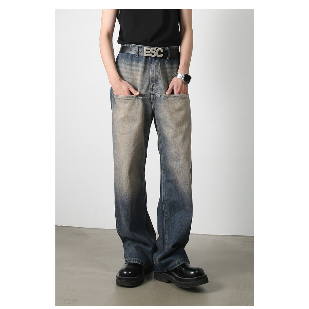 Quần jean ống rộng DUSTYSTUDIO thiết kế túi trước đùi