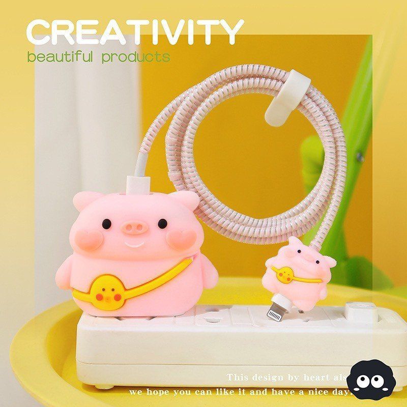 Bảo vệ cáp sạc, củ sạc 18W , 20W hình thú cute