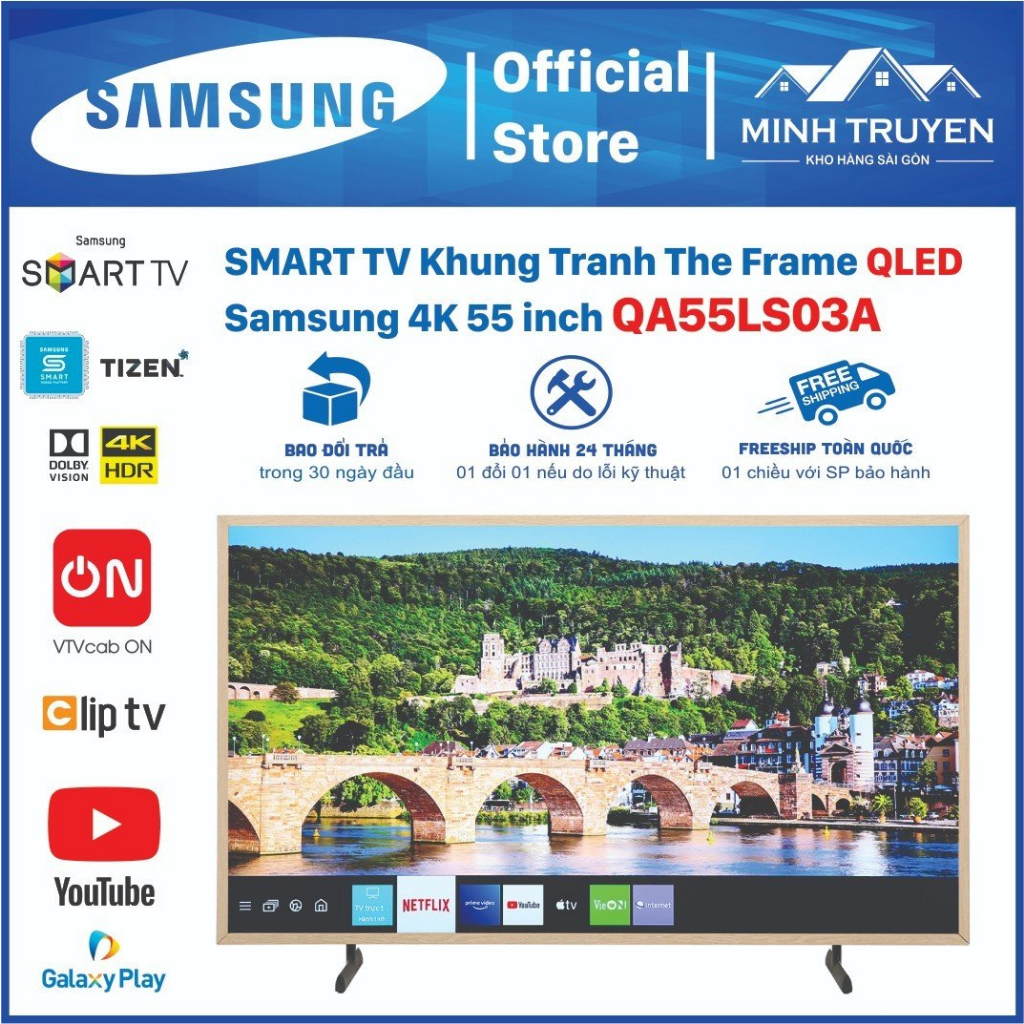 Smart Tivi Khung Tranh The Frame QLED Samsung 4K 55 inch QA55LS03A ( New Fullbox)