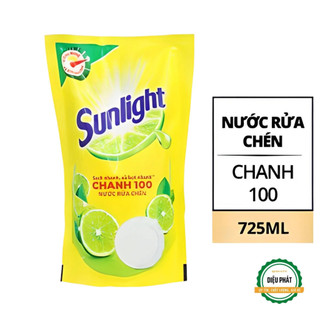 ⚡️ Nước Rửa Chén Sunlight Chanh 100 Chiết Xuất Chanh Tươi Túi 725ml