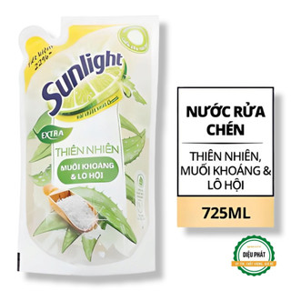 ⚡️ nước rửa chén sunlight extra thiên nhiên muối khoáng và lô hội túi 725ml