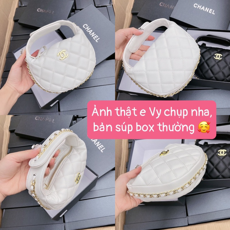 Túi chà neeo dáng bầu bản đẹp da sần full hộp chuẩn sịn