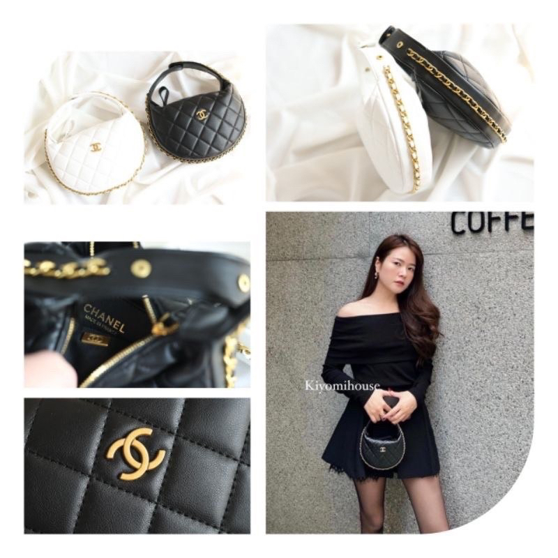Túi chà neeo dáng bầu bản đẹp da sần full hộp chuẩn sịn