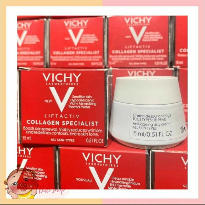 Kem dưỡng ngăn ngừa dấu hiệu lão hóa và làm săn chắc da Vichy Liftactiv Collagen Specialist 15ml