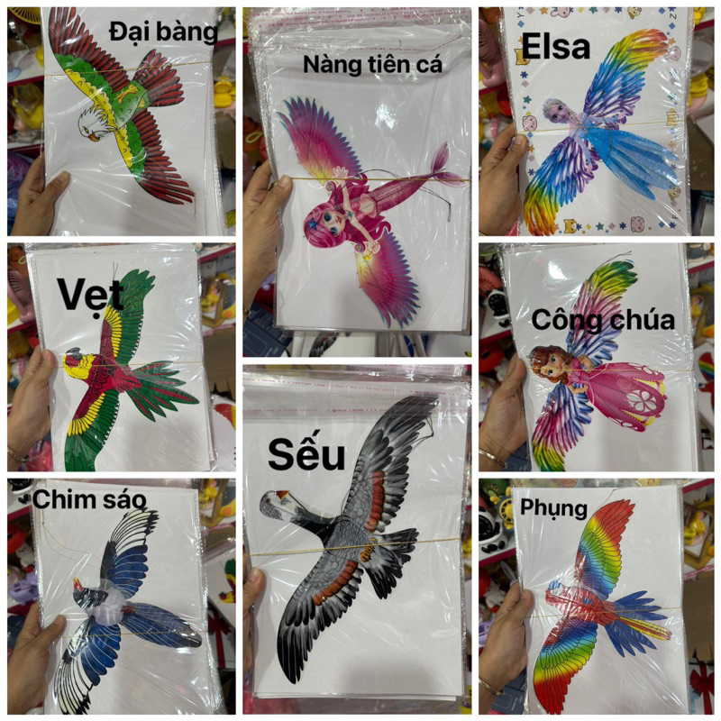 Diều Nhựa Hoạt Hình, Diều Mini Có Cần Câu Điều Khiển Kích Thước 40cm Cho Bé