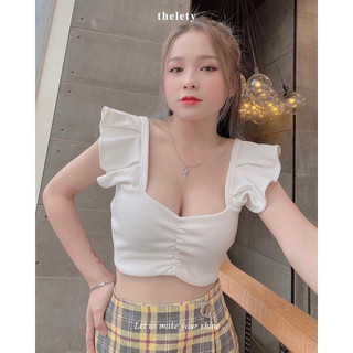 Áo Croptop Cánh Tiên Nhún Ngực DAFFODIL TOP | 𝐭𝐡𝐞𝐥𝐞𝐭𝐲