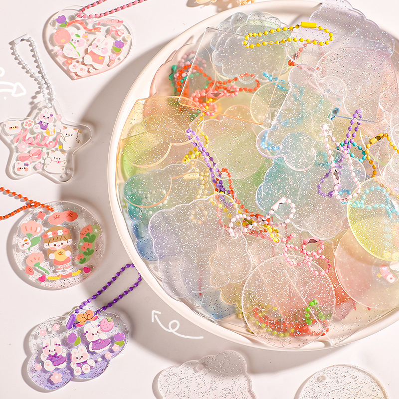 Combo 10 Móc Khoá Acrylic Nhiều Hình Dáng Màu Sắc Thoả Sức Sáng Tạo