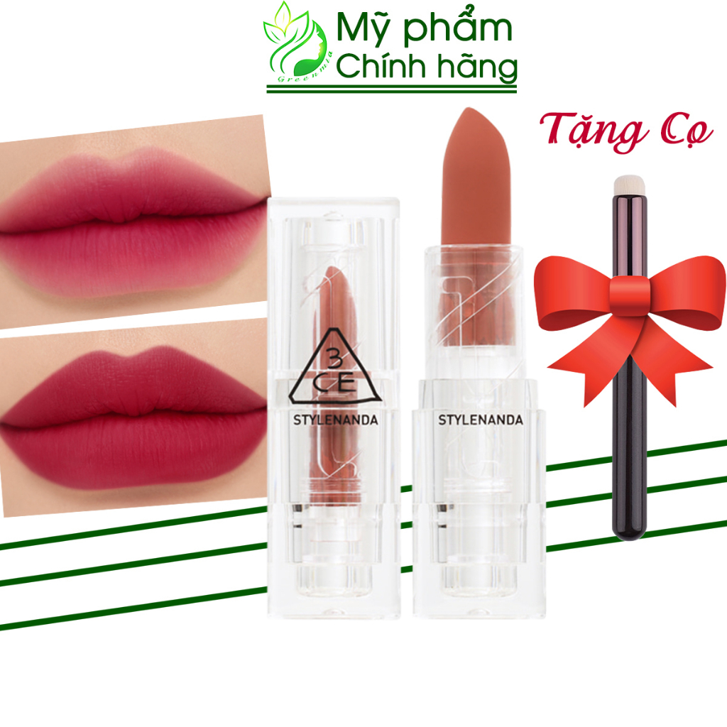 Son Môi 3CE Thỏi Trong Suốt Soft Matte Lipstick Cold Space Đỏ Cherry Vô Cùng Quyến Rũ Rất Tôn Da [CHECK HIDDEN TAG]