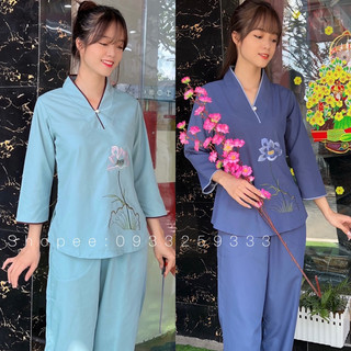 Đồ lam đi chùa# nút ngọc cao cấp