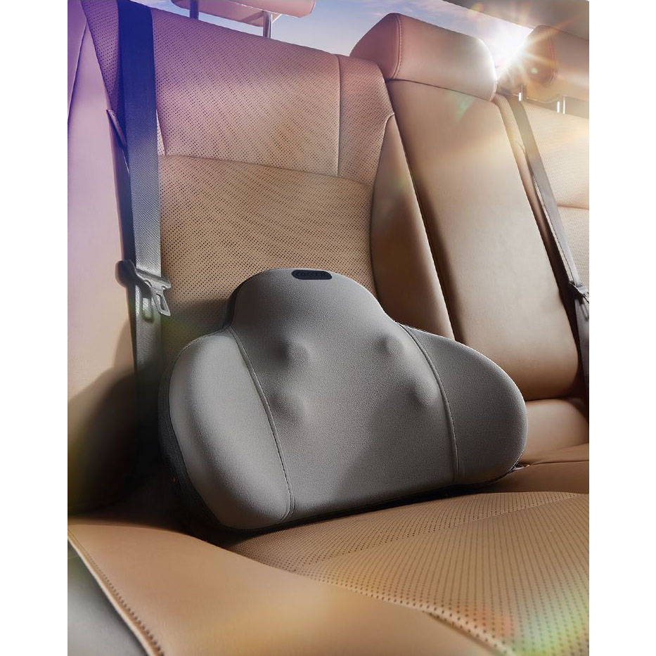 Đệm Tựa Massage Con Lăn + Hồng Ngoại, 4 Động Cơ, Cao Su Non Thư Giãn dùng cho ÔTô-Văn Phòng, Giảm Đau Mỏi Khi Ngồi Lâu