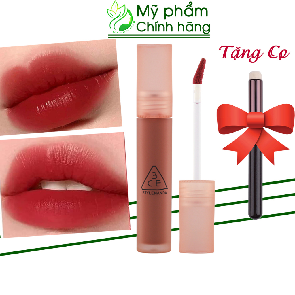 Son Kem Lì 3CE Sepia - Màu Đỏ Gạch Đậm 4.6g Blur Water Tint Siêu Lì Không Lem [CHÍNH HÃNG CHECK HIDDEN TAG]