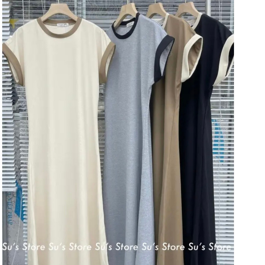 Váy tay hến chất tổ ong phối viền  Hari GenZ 262