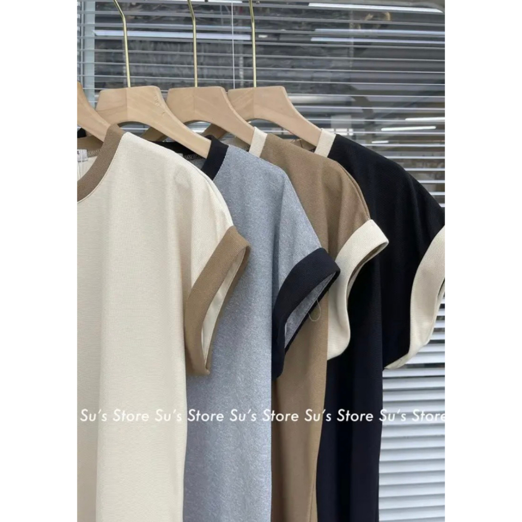 Váy tay hến chất tổ ong phối viền  Hari GenZ 262