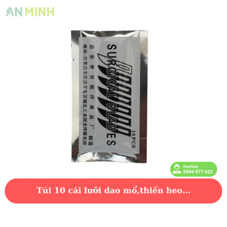 Túi 10 cái lưỡi dao mổ,thiến heo…