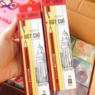 Hộp 12 bút chì thiên long sọc đỏ - tl gp04