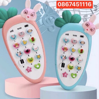 Điện Thoại Thỏ Cà Rốt , Điện Thoại Ong, Điện Thoại Thỏ Cho Bé, Có Nhạc Và Đèn ( Kèm Dây Đeo + 3 Pin AAA)