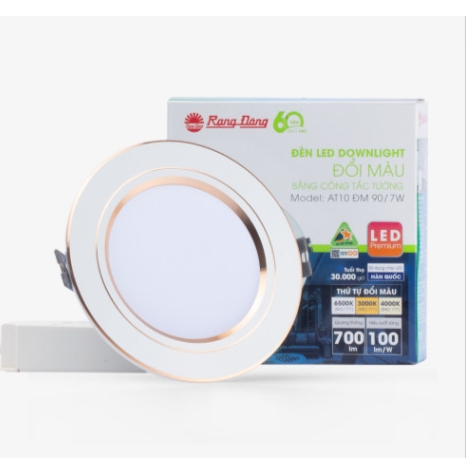 Đèn LED Âm trần  RẠNG ĐÔNG Downlight 90/7W  đổi màu – AT10 90/7W