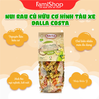 Famishop nui rau củ hữu cơ cho bé hình tàu xe 250g dalla costa organic baby pasta travel