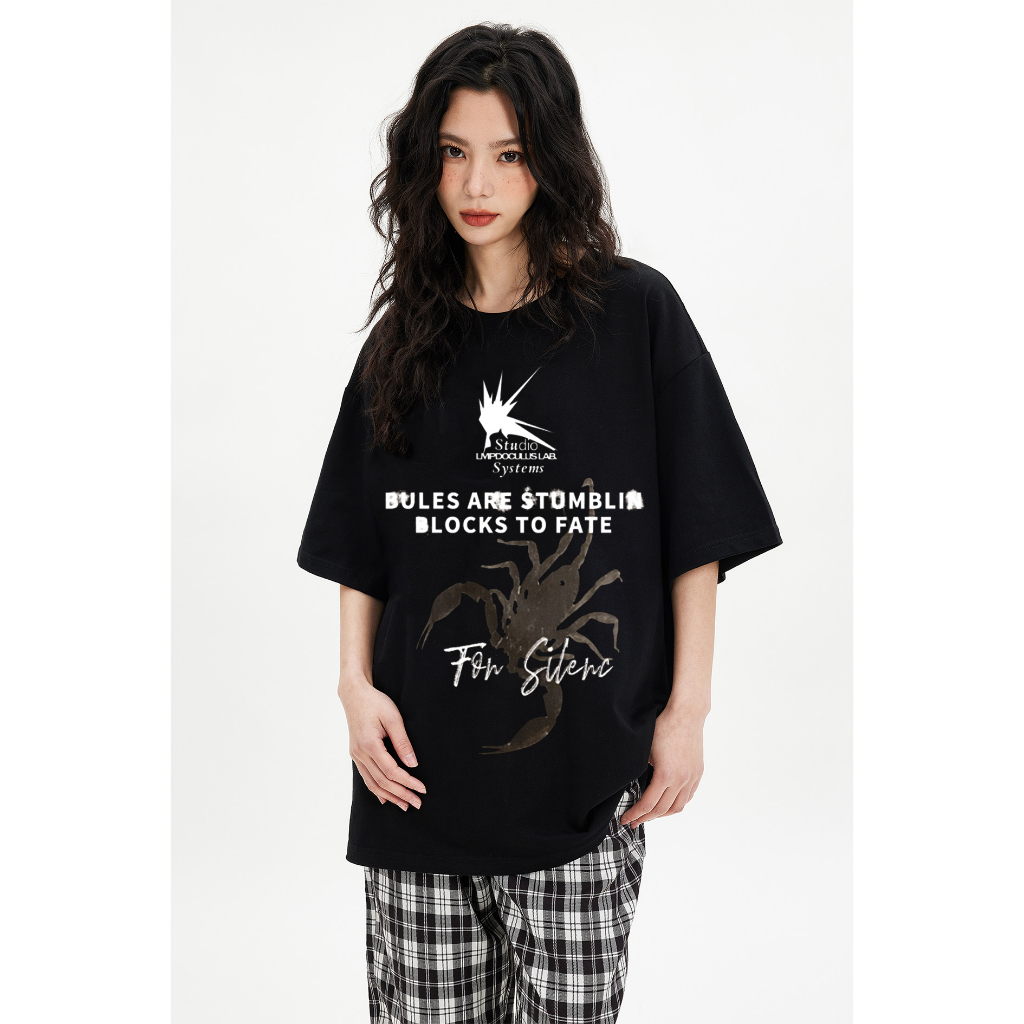 Áo thun suzzin Y0038 cotton dáng rộng ngắn tay phong cách đường phố Mỹ thời trang cổ điển unisex