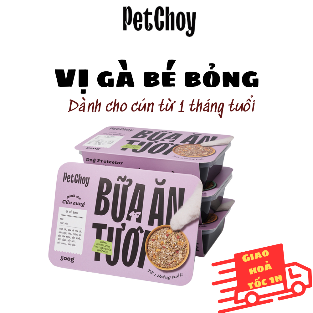 Pate tươi PETCHOY cho chó từ 1 tháng tuổi vị "GÀ BÉ BỎNG" 500gram