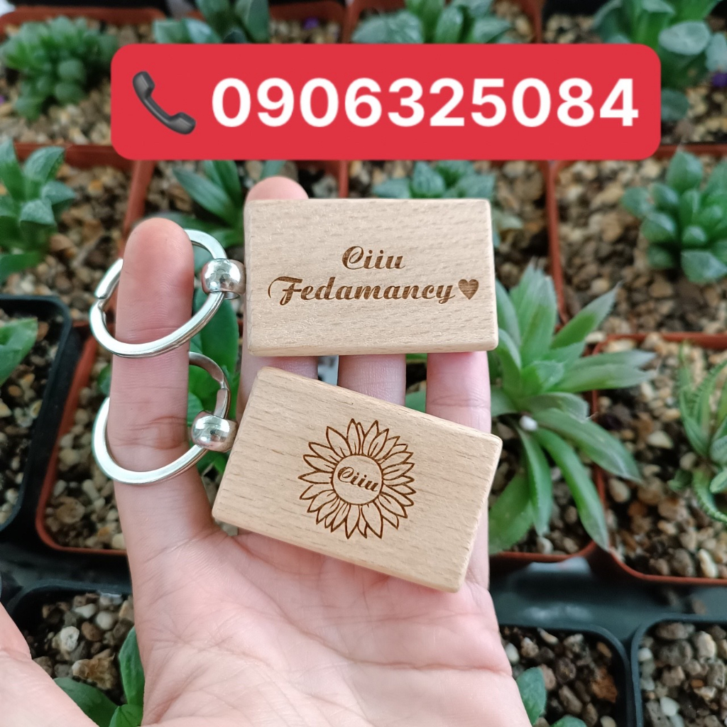 Móc khoá gỗ Homstay khắc theo yêu cầu