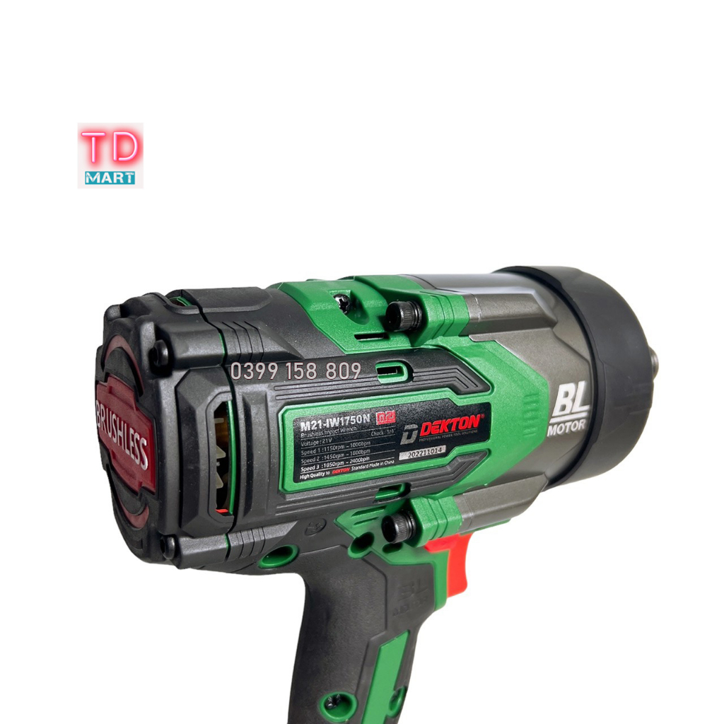 Máy Siết Bulong Dekton M21-IW1750N Lực Siết 1750N.m - Đầu Khẩu 3/4 Inch - Chân Pin Phổ Thông