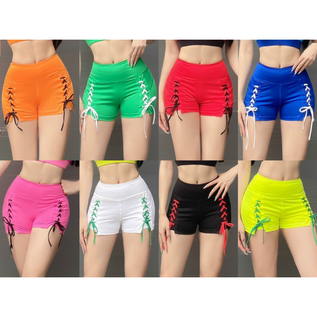 Quần đùi đan dây chất thun tập gym, yoga, zumba, dân vũ, nhảy hiphop. aerobic, đồng phục đội nhóm nữ