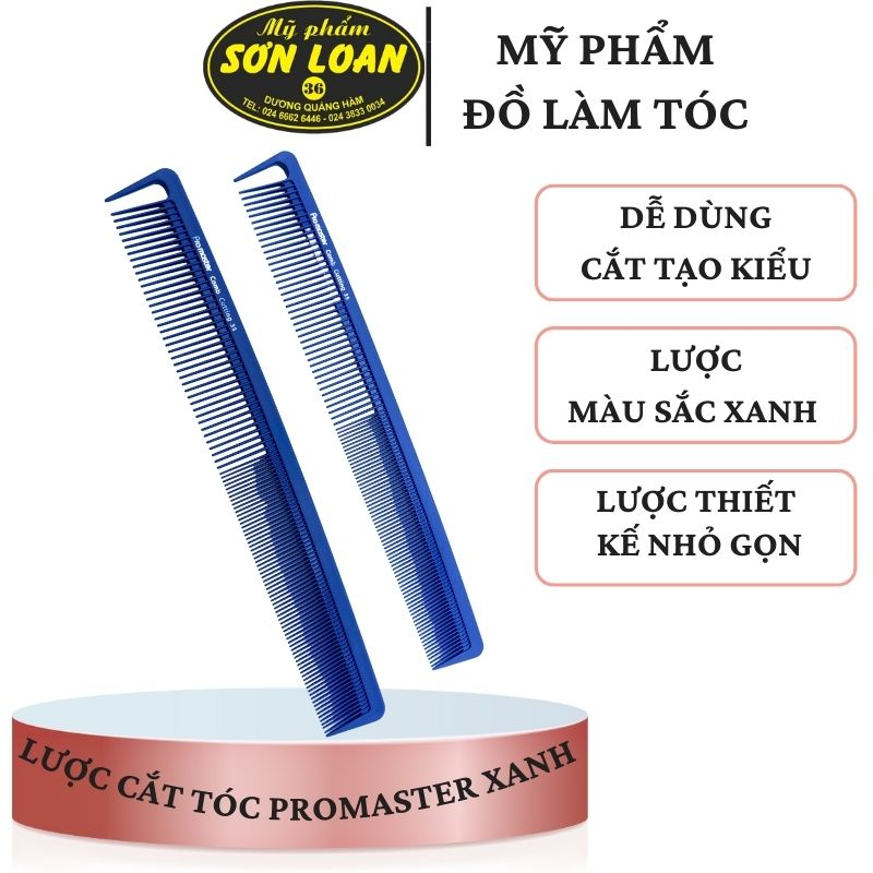 Lược Promaster xanh,chất liệu nhựa chịu nhiệt , Lược cắt tóc nam , nữ