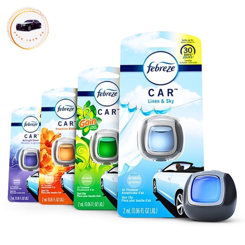 Nước hoa ô tô cao cấp Febreze, tinh dầu tự nhiên, mùi hương sang trọng