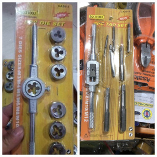 Bộ bàn ren m3 - m12 + tay quay . bộ taro m3 - m12 + tay quay chuyên taro sắt, thép, nhôm, đồng