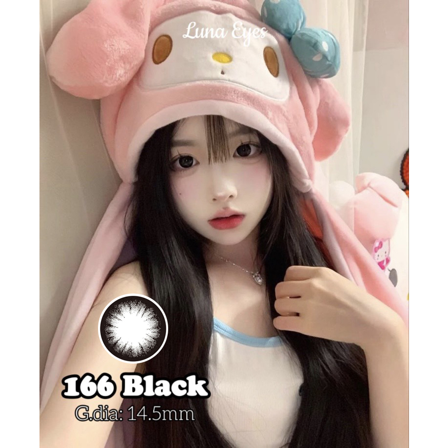 [1-day] Kính áp tròng LUNA EYES 166 Black size to - lens 1 ngày