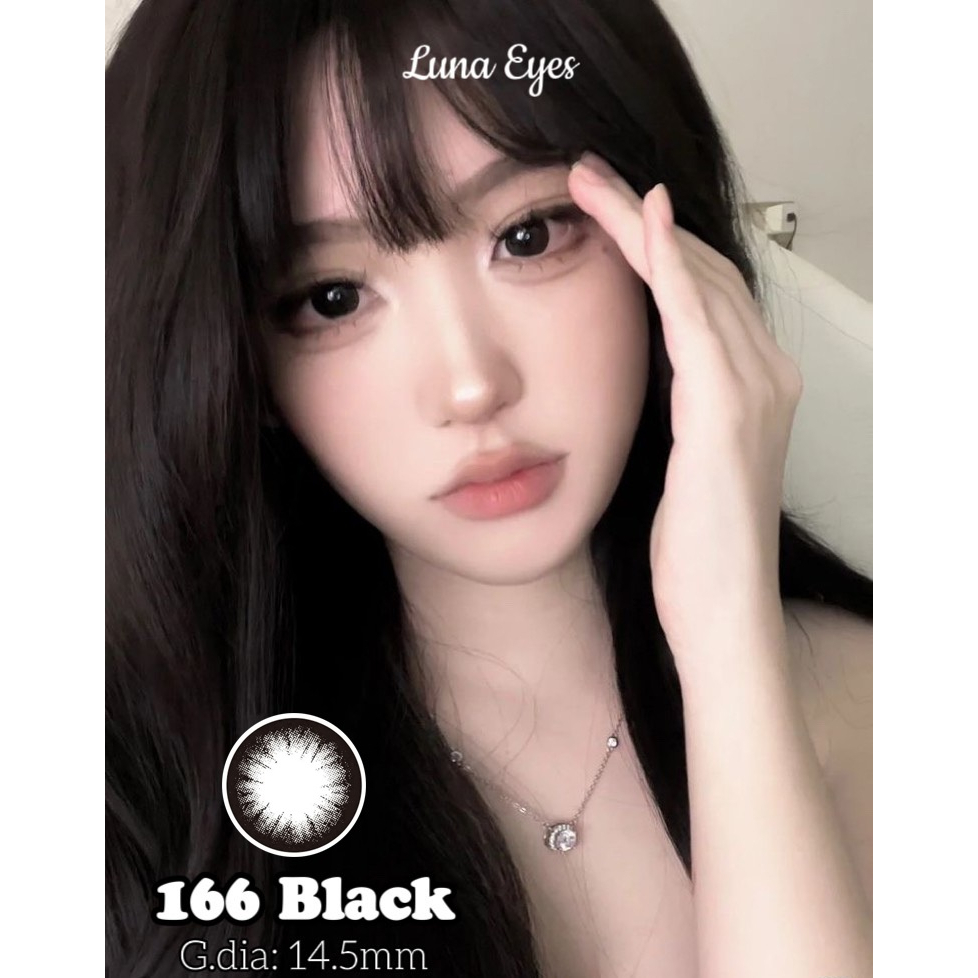 [1-day] Kính áp tròng LUNA EYES 166 Black size to - lens 1 ngày