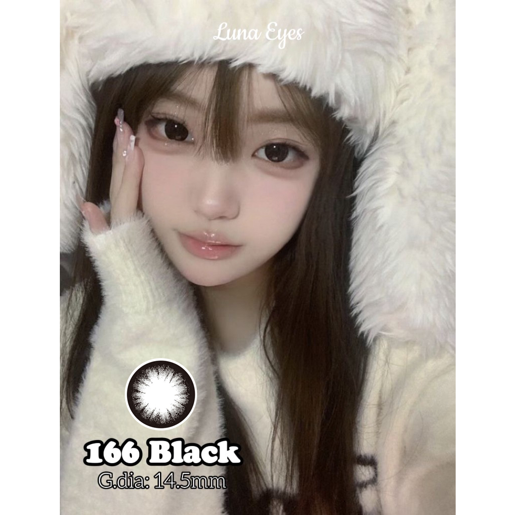 [1-day] Kính áp tròng LUNA EYES 166 Black size to - lens 1 ngày