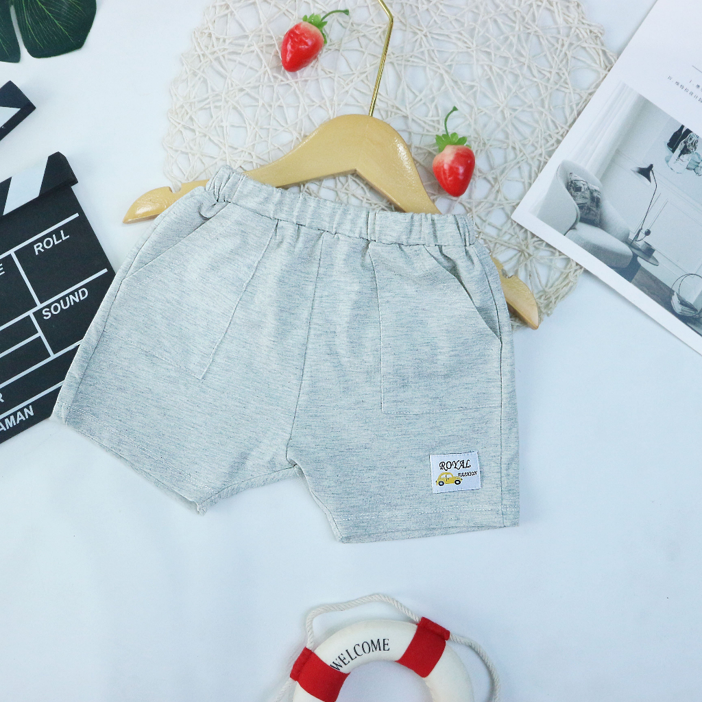 Quần thun cotton logo xe cho Bé trai và gái 9-25kg