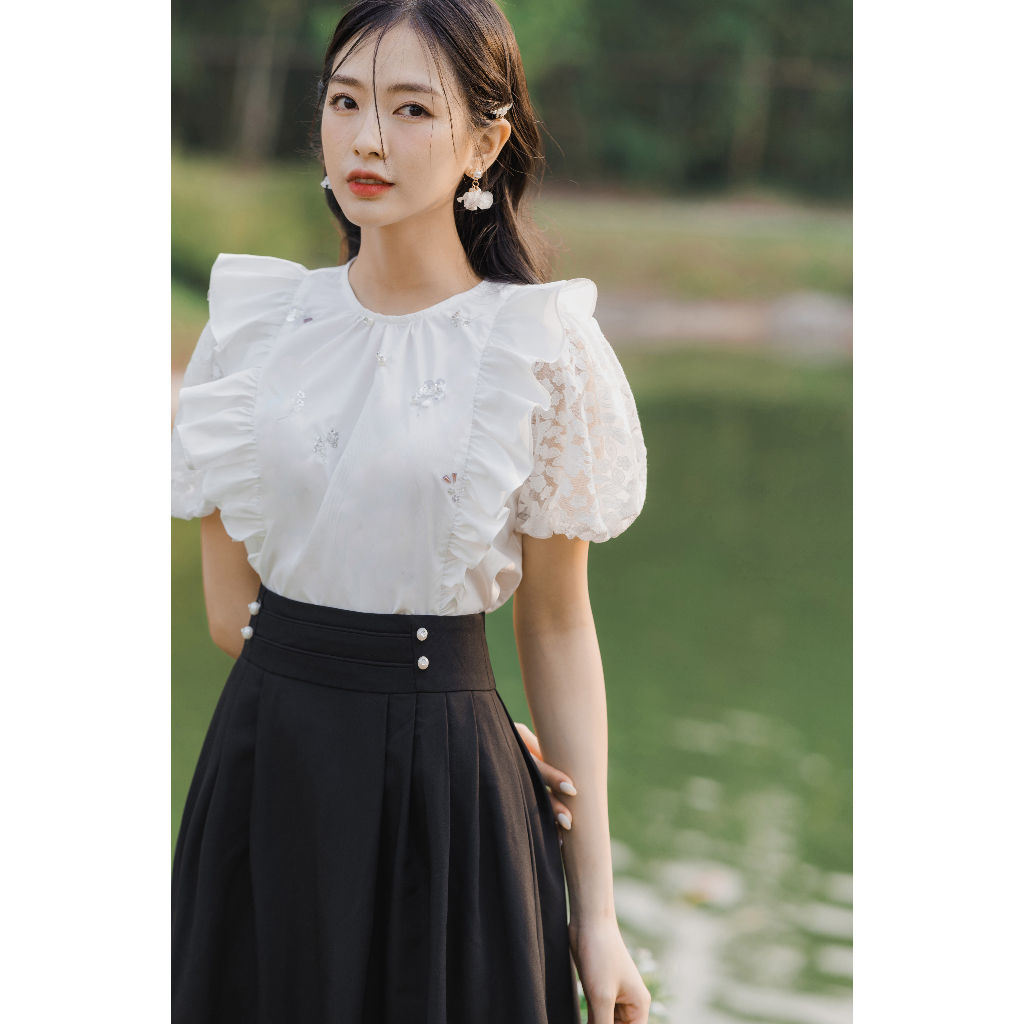 Chân váy dài Maysi, phom dáng đẹp, đường may tỉ mỉ kèm đính đá chi tiết