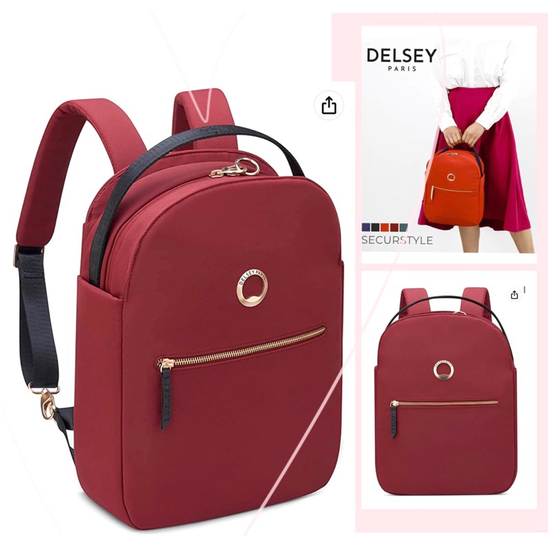 chống shock laptop Delzey Pariz backpack - [BALO CHỐNG SHOCK LAPTOP]-đỏ mận