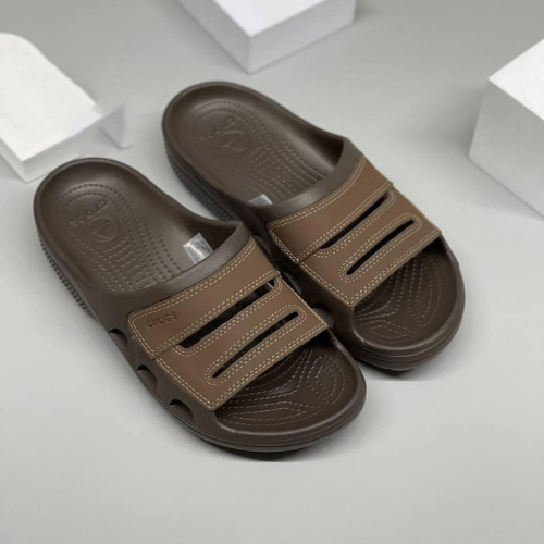 Dép quai ngang Cross Yukon Mesa Slide nam  màu nâu nhựa đúc nguyên đôi phối da